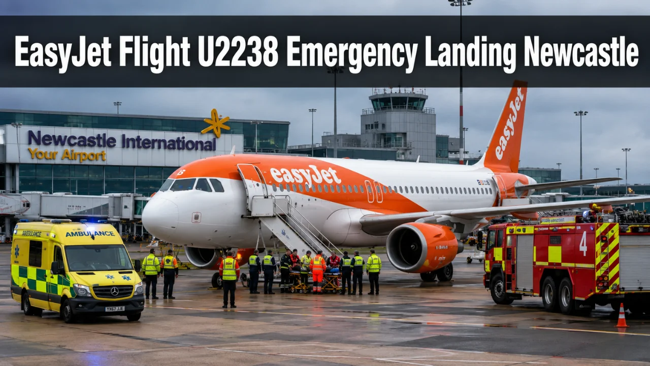 easyjet flight u2238 emergency landing newcastle